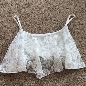 White lace crop top